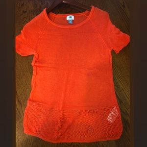 Orange knit top